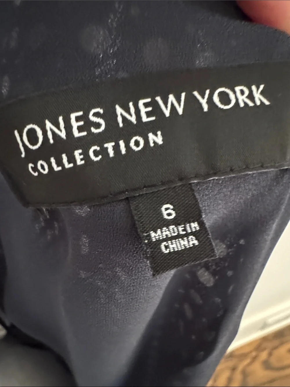 Jones New York Classic Navy Polka Dot Sleeveless Dress - Picture 2 of 4